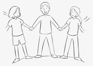 Back Three People Holding Hands And Leaning Back In #7086773