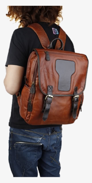 Tan Leather Backpack Straps Be Able To Adjusted Length #7089562