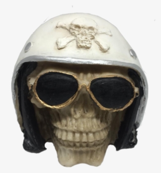 Caveira Capacete Óculos Branco #7096658