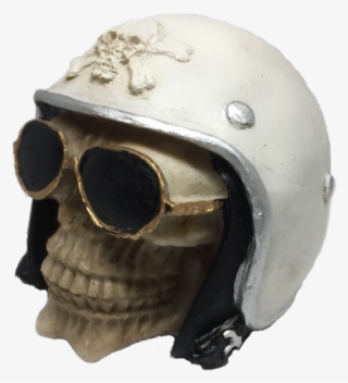 Caveira Capacete Óculos Branco #7097115