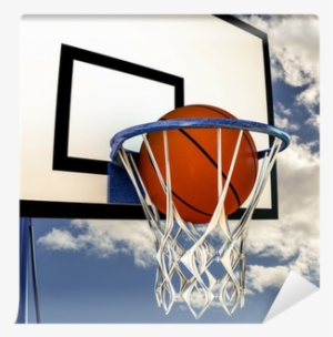 Ball Bouncing On A Basketball Backboard Wall Mural - Basketball #710622