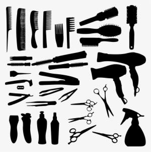 And Accessories Silhouette Icons - Hair Tools Clipart #710971