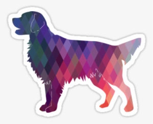Flat-coated Retriever And Golden Retriever Geometric - Flat Coated Retriever Outlines #712434