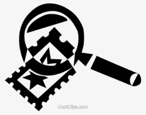 Magnifying Glass And Postage Stamp Royalty Free Vector - Stamp Postage Symbol Png #712585