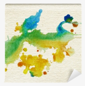 Abstract Watercolor, Ink Splashes On Brown Grainy Paper - Watercolor Painting #712758