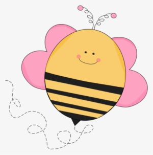 Buzzing Pink Bee Clip Art - Pink Bee Clipart #714099