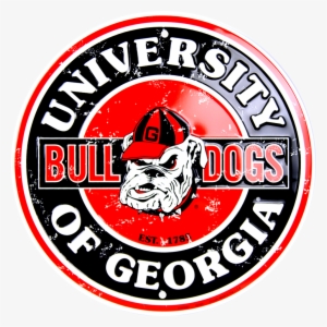 Georgia Bulldogs Circle Sign - University Of Georgia Bulldogs Decorative Wall Sign #714930