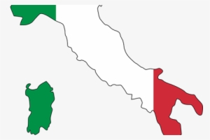 Map And Flag Of - Italy Map Png #715290