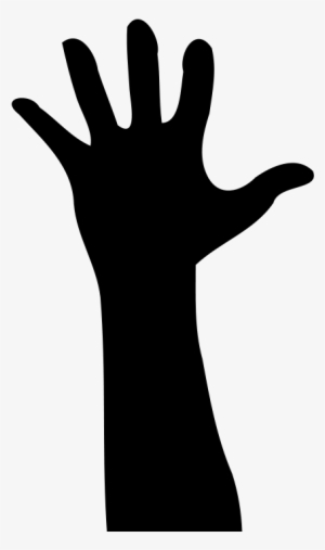 Free Raised Hand In Silhouette - Hand Five Fingers Png #716589