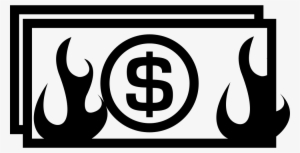 Dollars Money Bills Papers Burning On Fire Flames Comments - Money Magnifying Glass Icon #718089