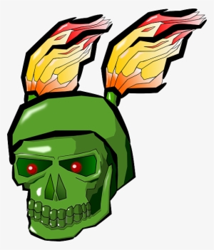 Demon, Skull, Monster, Evil, Bones, Death, Fire, Flames - Tengkorak Api Hijau #718651
