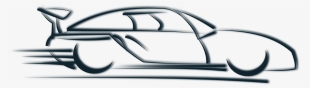 Black And White Race Car Png Transparent Black And - Car Speed Png #718788
