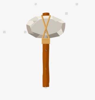 Stock Vector Stone Hammer Or Axe Isolated On White #7101408