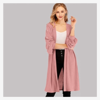 Pink Pearl Balloon Sleeve Cardigan #7105444
