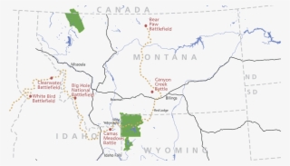 A Map Of Idaho, Montana, And Parts Of Wyoming, North #7118255