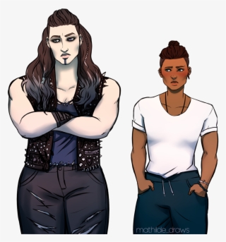 Drawing Of Two Women, One Tall And Muscles With Long #7129342 Drawing Of Two Women, One Tall And Muscles With Long #7129342