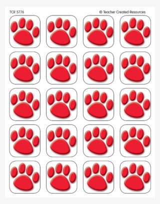 Tcr 5776 Red Paw Print Stickers #7131190