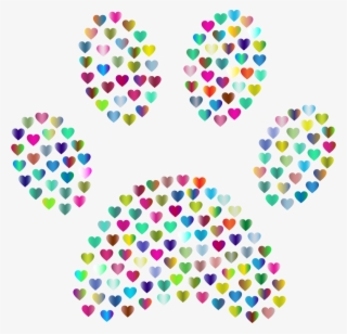 Paw Print Hearts Polyprismatic #7131230