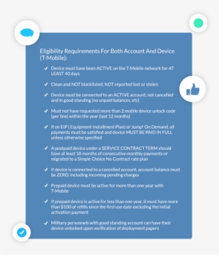 T-mobile Eligibility Requirements For Both Account #7144846