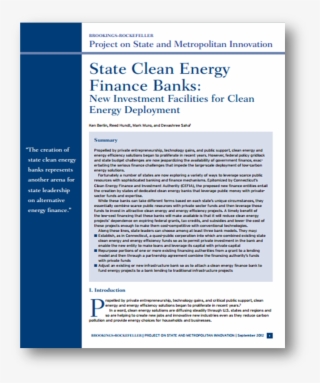 Clean Energy Finance Banks New Investment Facilities #7186261