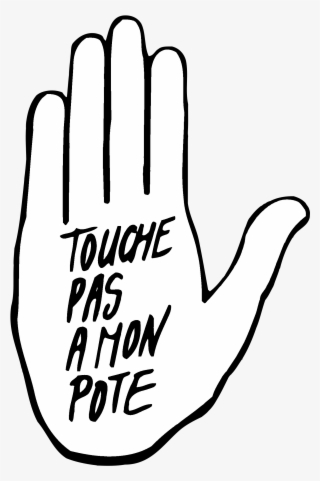 Touche Pas A Mon Pote Logo Black And White #7186555