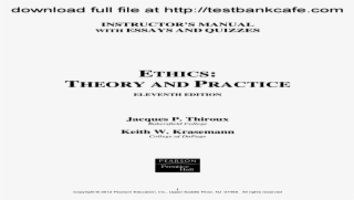 Test Bank For Ethics Theory And Practice 11th Edition #7188590
