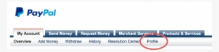 Click The Profile Link At The Top Of Paypal Overview #7191087