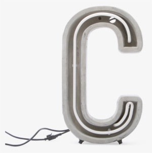 Alphacrete, Concrete Neon Light C-0 - Néon Alphacrete Table Lamp - Letter C - Indoor / Outdoor #720545 Alphacrete, Concrete Neon Light C-0 - Néon Alphacrete Table Lamp - Letter C - Indoor / Outdoor #720545