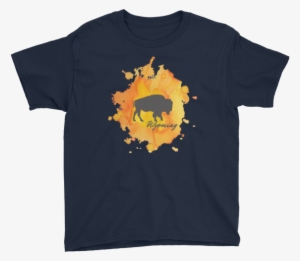Wyoming Watercolor Burst Bison - T-shirt #721578