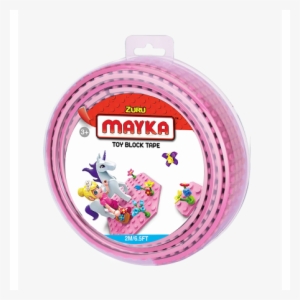 Mayka Construction Tape, Large 2 Meter 4 Stud, Pink - Zuru Mayka Block Tape, 4 Stud, Pink #721953