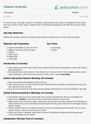 Related Learning Resources - Research Outline Example On Why Animals Camouflage #722353