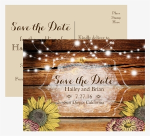 Rustic Wood, Sunflowers, Typography Save The Date Postcard - Birthday #722798 Rustic Wood, Sunflowers, Typography Save The Date Postcard - Birthday #722798