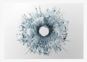 Bullet Hole In Glass Isolated On White Poster • Pixers® - Bullet Hole In Glass Hd #723295