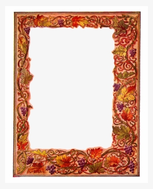 Wine Frame Png Clipart Common Grape Vine Wine Picture - Leaves And Wine Border #725273