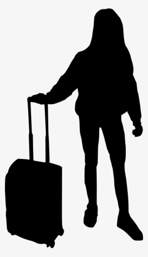 Free Download - Woman With Luggage Silhouette #725965