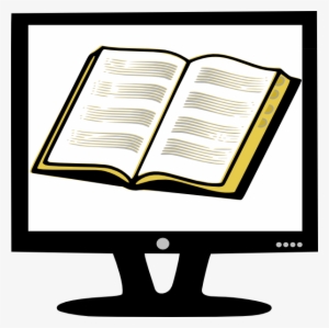 Free Vector Rfc Book On Monitor Clip Art - Monitor Clipart Black And White #726629