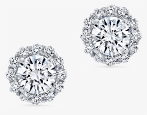Halo Stud Earrings - 2.30 Ct Round Cut Halo Bridal Engagement Wedding Band #728040
