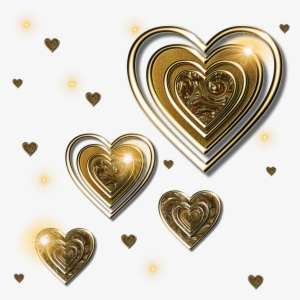 Gold Heart Transparent - Transparent Gold Hearts #728344