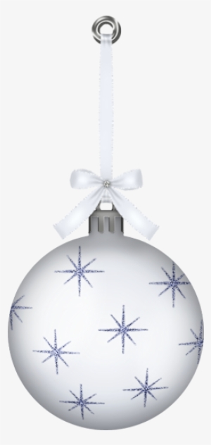 White Hanging Christmas Ball Ornament Png Clipartu200b - Christmas Ball White Png #728417