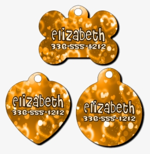 Personalized Gold Hearts Background Pet Tag For Dogs - Intex Star Pda (dual Sim, Black) #728889