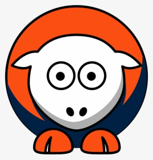 Sheep 3 Toned Denver Broncos Team Colors Clip Art - College Football #729047