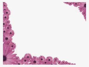 Pink Flowers Sprinkled At Corners Of Rectangular - Flower Border Transparent Background #729293