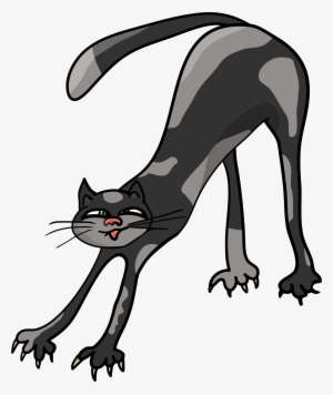 Big Image - Cat Stretching Clipart #729365
