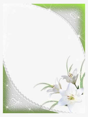 Green Flower Border Png Download - Flower White Frame Png #729583