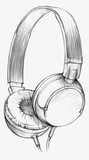 Drawing Headphones Watercolor Painting Pencil Sketch - Headphones Pencil Drawing #729924