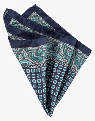 Menswear Accessories Silk Pocket Square Turquoise Paisley #7201730