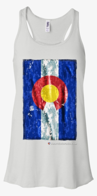 Digital Camo Colorado Flag Ladies' Racerback Tank Heart #7213305