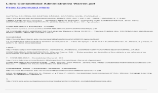 Libro Contabilidad Administrativa De Appyoyo Warren, #7214252