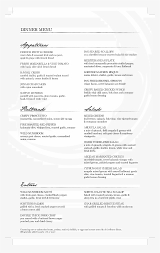 The Treehouse Menu #7218227