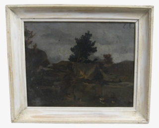 Oil On Canvas Of Landscape With Rock Face #7220699